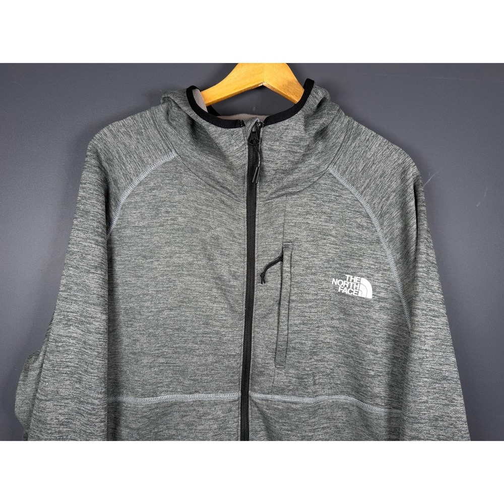 The North Face Mens XL Canyonlands Full Zip Hoodie Grey Heather Fleece Jacket